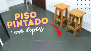 COMO ESTÁ O PISO DE CERÂMICA PINTADO APÓS UM ANO