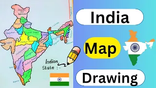 india map drawing | Bharat manchitra 🇮🇳 #map #india #indiamap #drawing #bharat #art #viral #easy