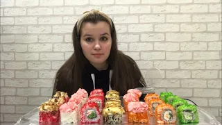 MUKBANG 👏/РОЛЛЫ 🍱/А ПОЧЕМУ БЫ И НЕ ПЕРЕЕХАТЬ? 🤔/ mukbang/rolls/sushi/...