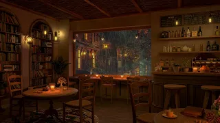 Soothing Jazz Instrumental Music ☕ Piano Jazz Music at Cozy Coffee Shop Ambience to Study, Work 🌧️