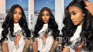 A GLUELESS 13X4 LACE FRONT QUICK WIG INSTALL ft. Unice Hair | PETITE-SUE DIVINITII