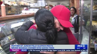 Mother of Bronx teen Junior Guzman-Feliz thanks hero bodega owner who saved