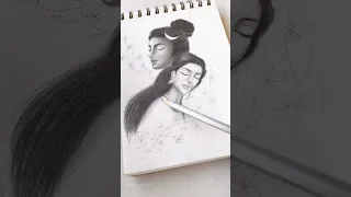 Mahadev Parvati ✨ // Mahashivratri Special Drawing #shorts #drawing #mahashivratri