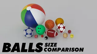 Balls Size Comparison - Sports and Fictional ⚽️ 🏀 🏈 🥎 🏉