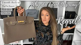 BIRKIN 2 month check-in - BUYER'S REMORSE?? MaiTai insert unboxing, mod-shots, review | Lesley Adina