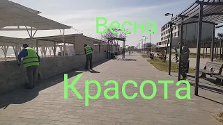 Евпатория 2024. А у нас уже купаются и загорают! На Лазурной набережной активно наводят порядок!!!