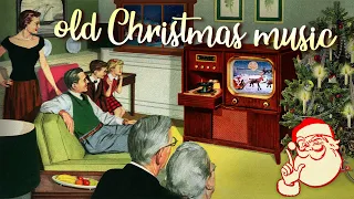 old christmas music in the 1950's with cartoons playing on tv while it's snowing outside