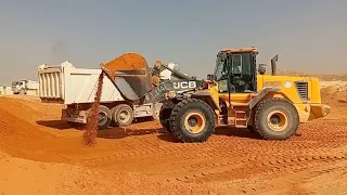 JCB Wheel Loader Sand Loading in Dump Truck | JCB 457 Wheel Loader Shovel in the Quarry #jcb