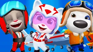 Talking Tom Sky Run PILOT TOM vs PILOT ANGELA vs PILOT HANK GAMEPLAY