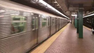 NYC R32 C subway train departs 125th street station