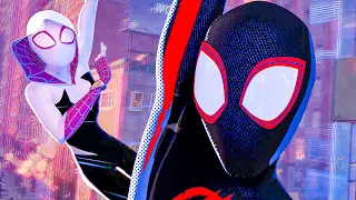 Spider-Man: Across the Spider-Verse Movie Clip - Gwen & Miles Swinging Around (2023)