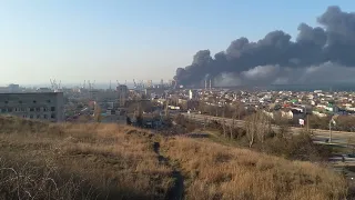 Бердянск 24.03.2022 Порт в огне