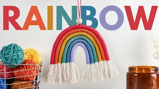 macrame rainbow tutorial // video demo of my make your own macrame rainbow kit