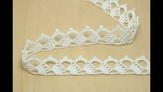 Ленточное кружево кайма вязание крючком  Crochet Lace Braid Ribbon Tape Tutorial