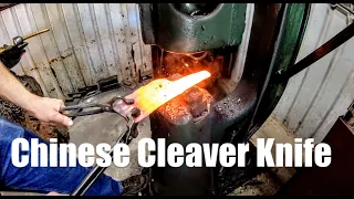 I Broke 2 Before Forging A Thin, Slicey Chinese Cleaver Style Chef Knife, Blacksmithing, Knifemaking