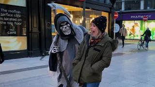 She Got the Fright of her Life. Skeleton Prank