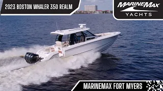 The All New 2023 Boston Whaler 350 Realm Is Luxury And Power Packed Into One Beautiful Boat!