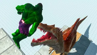 Slow Motion Giant Spinosaurus Eats Feeds - Animal Revolt Battle Simulator ARBS