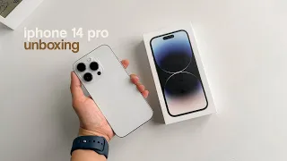 iphone 14 pro unboxing 📱 silver 256gb