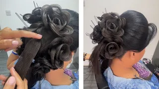 LATEST ROSE BRAIDED HAIRSTYLE | BEAUTIFUL ROSE BRAIDED HAIRSTYLE FOR BRIDE