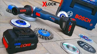 Powerful 1000W angle grinder Bosch  GWX 18V-10 SC with the fastest X-LOCK clamping system