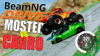 Monster Truck a 300km por hora Contra Carros no Beamng Drive