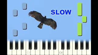 SLOW piano tutorial "L'AIGLE NOIR" Barbara, 1970, avec partition gratuite (pdf)
