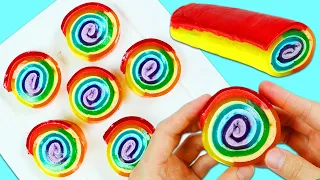 How to Make a Huge Delicious Rainbow Jello Marshmallow Rolls | Fun & Easy DIY Treats to Try at Home!