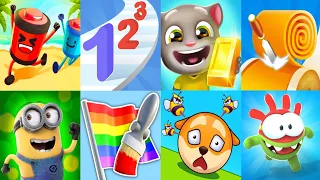 Talking Tom Gold Run,Number Master,Battery Run,Flag Painter,Sandwich Runner,Minions Rush,Spiral Roll