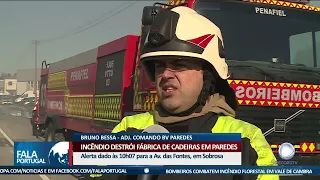 Incêndio destrói fábrica de cadeiras em Paredes