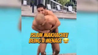 Islam Makhachev being a menace to his friends 😂🤣 #ufc