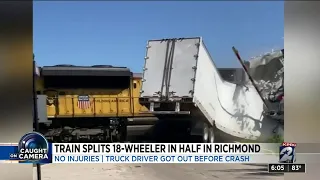 Train splits 18-wheeler in half in Richmond