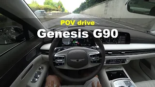 2023 Genesis G90 electric supercharger 3.5T-GDi AWD POV drive