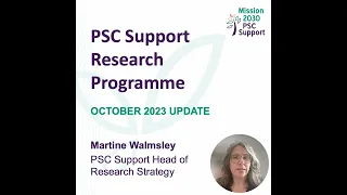 Research Update from PSC Support (Martine Walmsley)