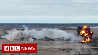 Russian helicopter shot down by missile in Ukraine - BBC News