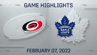 NHL Highlights | Hurricanes vs. Maple Leafs - Feb. 7, 2022