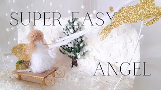 DIY SUPER EASY EVA FOAM SHEET ANGEL / CHRISTMAS ANGEL WITH WINTER SCENE.
