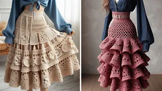 💯These long crochet skirts are incredibly perfect👌CLASS COMING SOON! (sharing ideas) #crochet