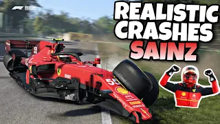 REALISTIC F1 CRASHES CARLOS SAINZ 2015-2022