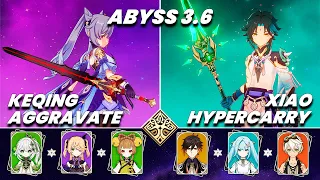 Spiral Abyss 3.6 | C2 KEQING Aggravate & C0 XIAO Hypercarry | Floor 12 9 Stars | Genshin Impact