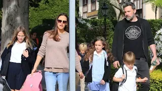 Ben Affleck And Jennifer Garner Looking Tense While Spending Time With Kids In Brentwood