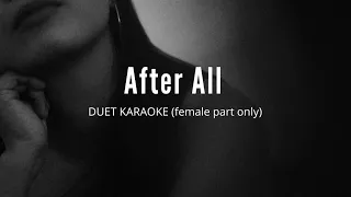 DUET WITH ME - After All - Peter Cetera and Cher | Duet Karaoke (female part only) Lyrics