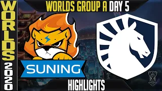 SN vs TL Highlights | Worlds 2020 Group A Day 5 - LoL World Championship | Suning  vs Team Liquid