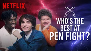 The Stranger Things cast plays Pen Fight! 🖊️👊 | Netflix India #shorts