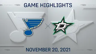 NHL Highlights | Blues vs. Stars - Nov. 20, 2021