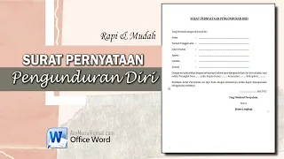 Surat Pernyataan Pengunduran Diri || SURAT PERNYATAAN