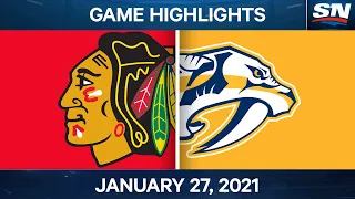 NHL Game Highlights | Blackhawks vs. Predators - Jan. 27, 2021