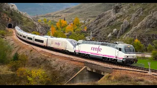 Trenes en Payares Talgo Avril Renfe 106 a Busdongo, vagones a  desguace, herbicida y mercancías 🚂🚁🍁🍂