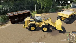 Farming Simulator 19 loading sable using CAT 980K