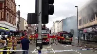 Fire crews attend blaze near Empire Theatre in Liverpool
